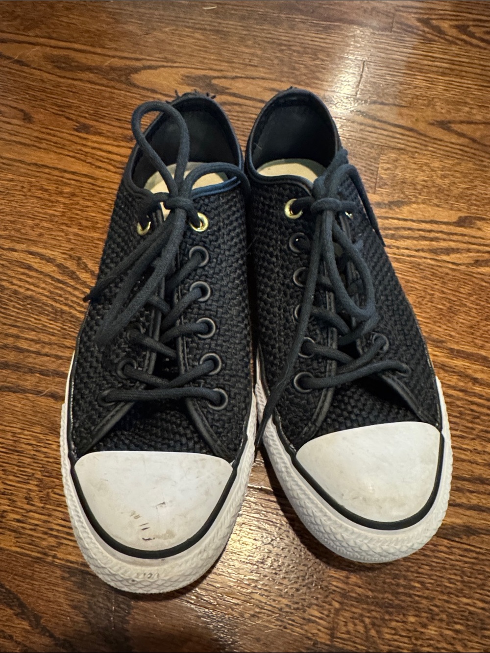 Converse All Star Black Woven Low Top Sneaker Size 8